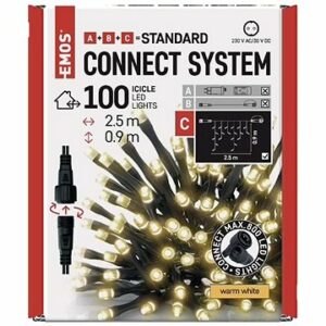 EMOS Standard LED spojovacia vianočná reťaz – cencúle