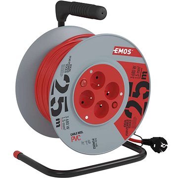 EMOS PVC kábel na bubne s vypínačom – 4 zásuvky