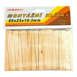 Montážne drevené klinky 80x25x10-3 mm