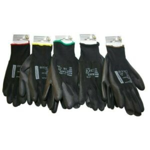 Čierne nylonové pracovné rukavice BUCK