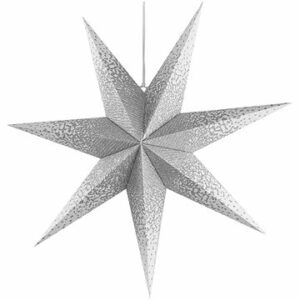 EMOS LED hviezda papierová závesná so striebornými trblietkami