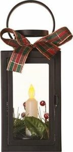EMOS LED dekorace – vánoční lucerna se svíčkou černá