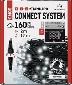 EMOS Standard LED spojovacia vianočná reťaz – sieť