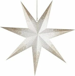 EMOS LED hvězda papírová závěsná se zlatými třpytkami