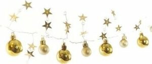 EMOS LED vianočná girlanda – zlaté gule s hviezdami